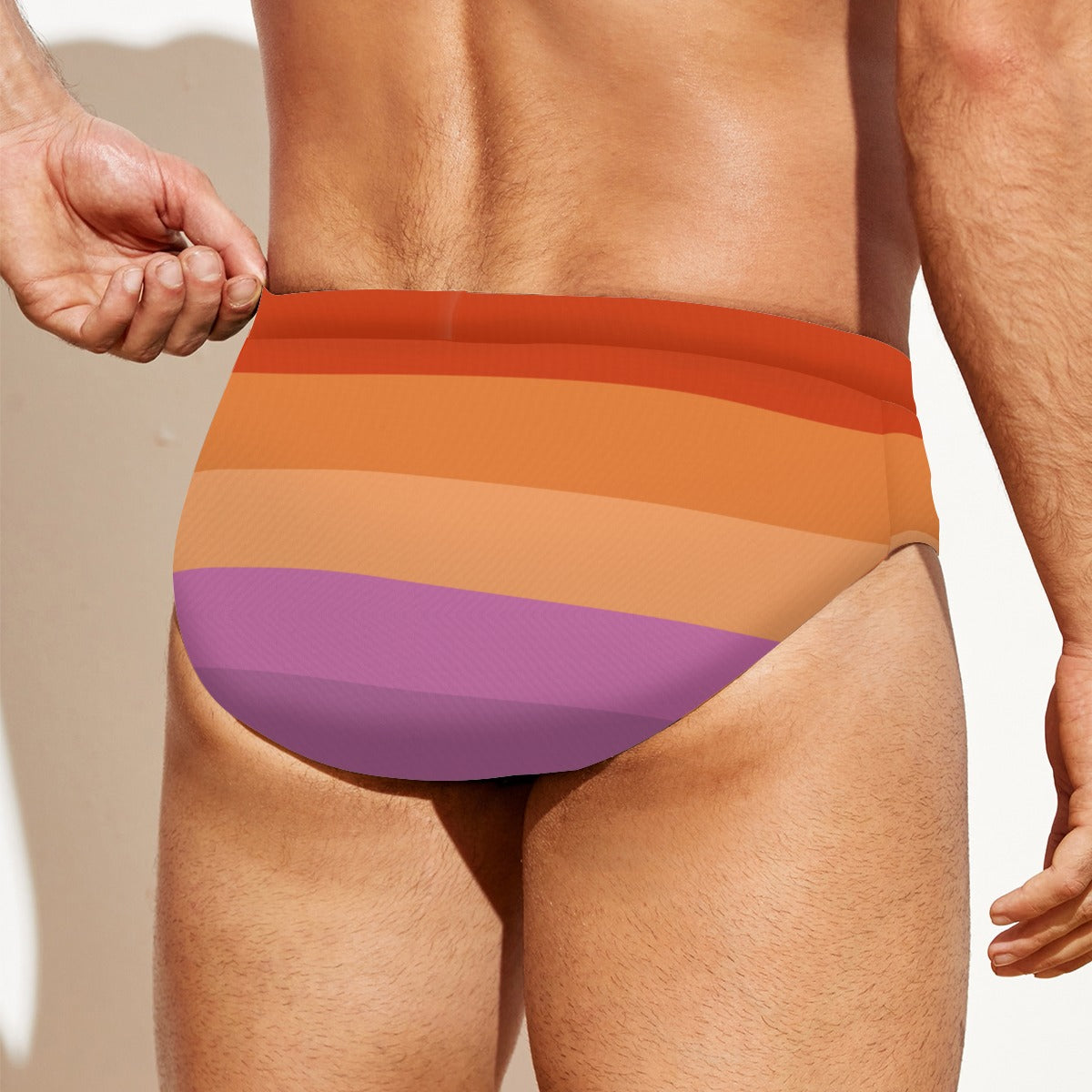 Drawstring Swim Briefs - Lesbian Pride Design