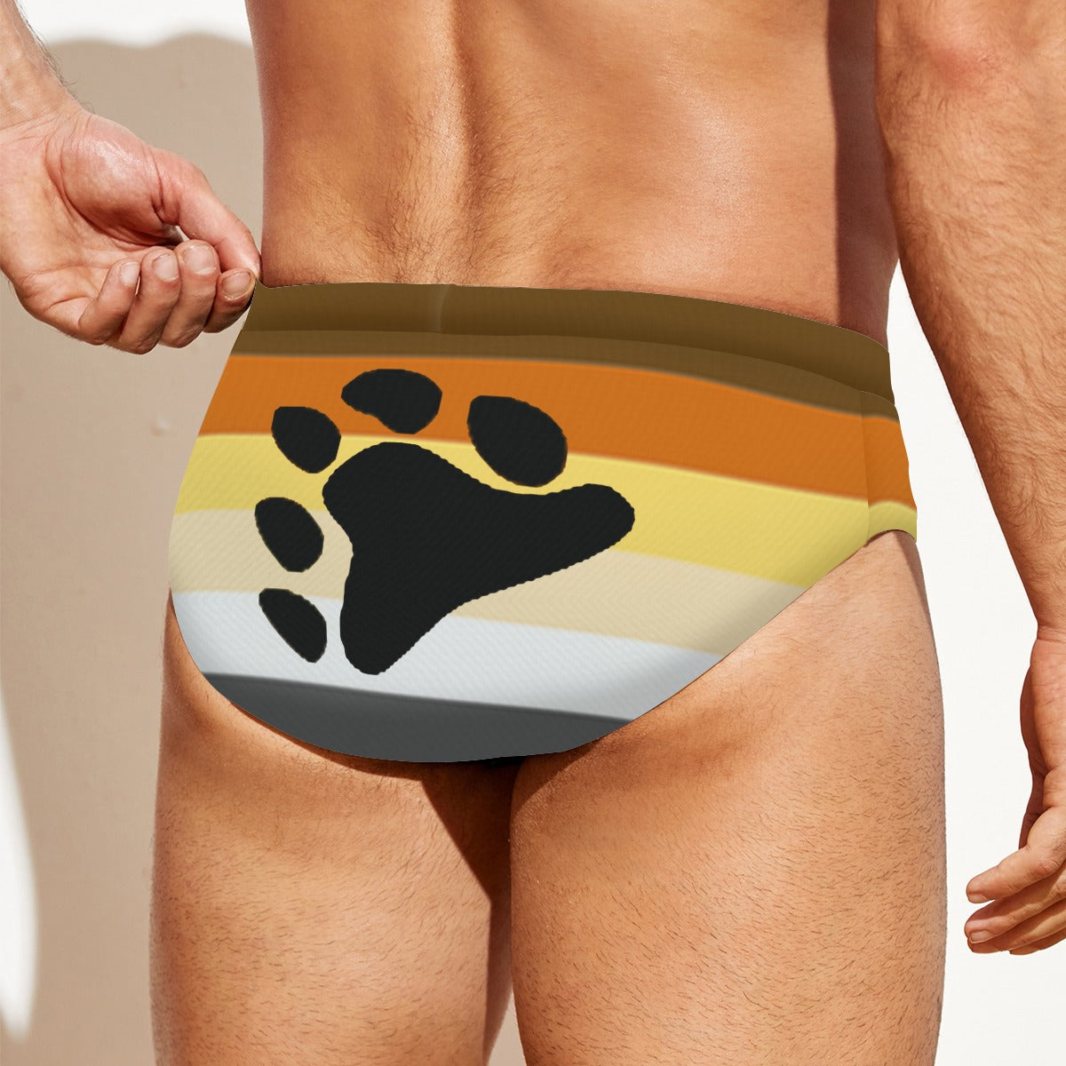 Drawstring Swim Briefs - Bear Pride Design