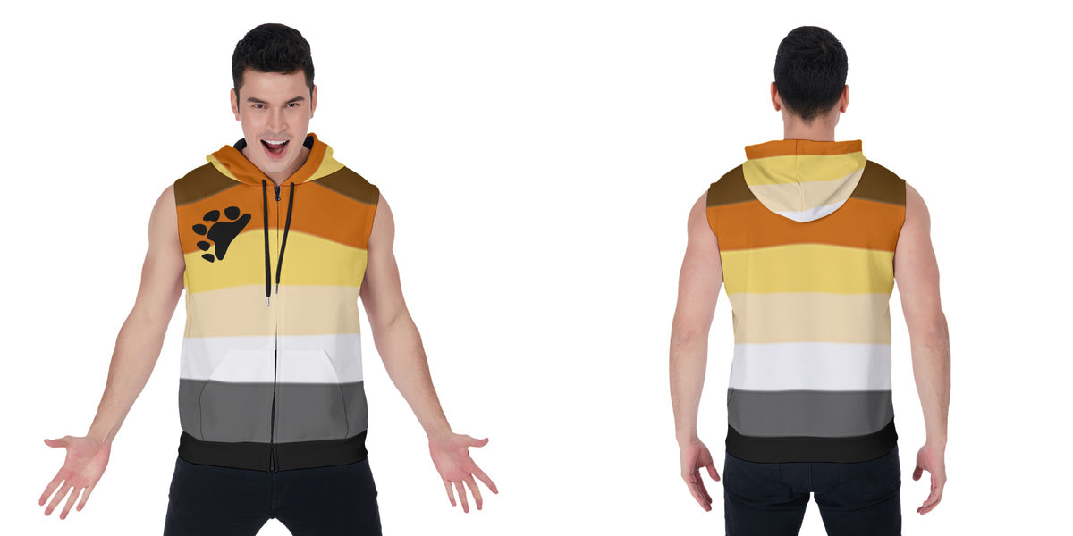 Zip-up Sleeveless Hoodie