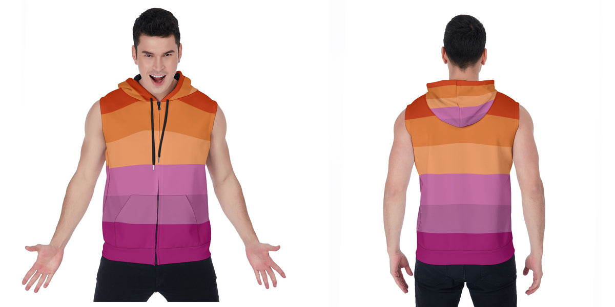 Zip-up Sleeveless Hoodie