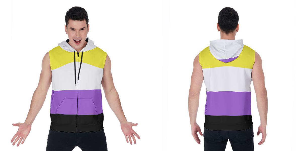 Zip-up Sleeveless Hoodie