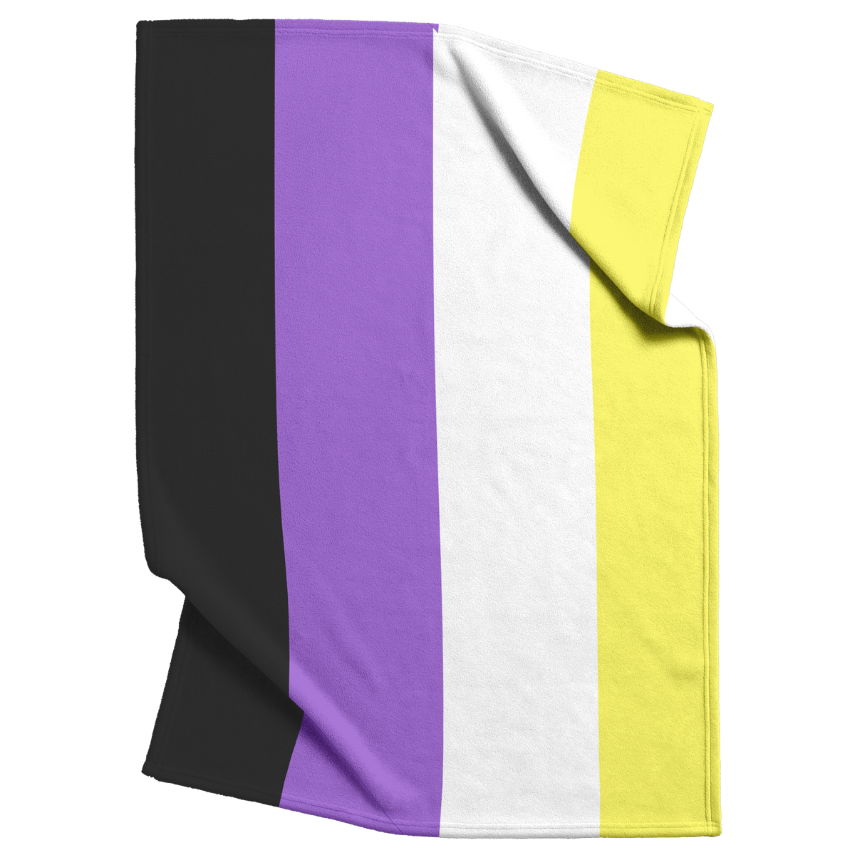 Nonbinary_Pride_Fleece_Blanket_V_Blanket_Top_Bottom_Folds_Mockup.png