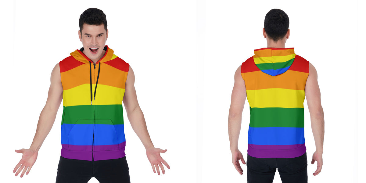Zip-up Sleeveless Hoodie