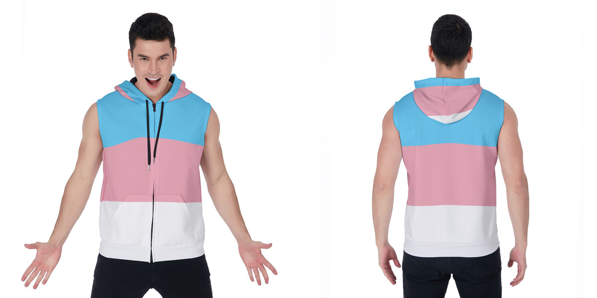 Zip-up Sleeveless Hoodie