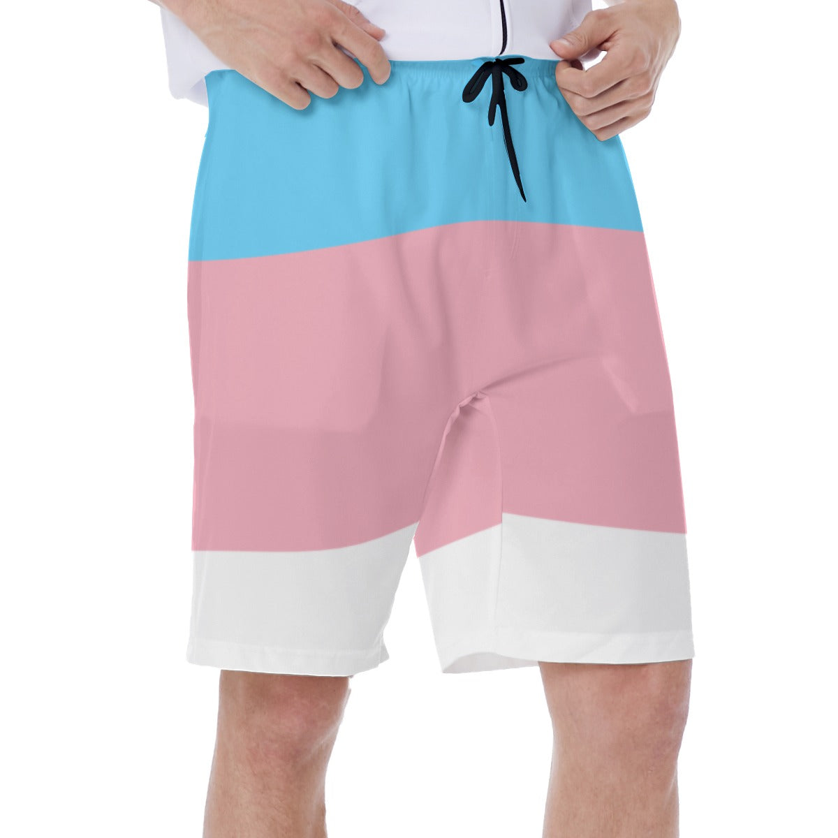 Mesh-lined Swim Trunks - Trans Pride Print
