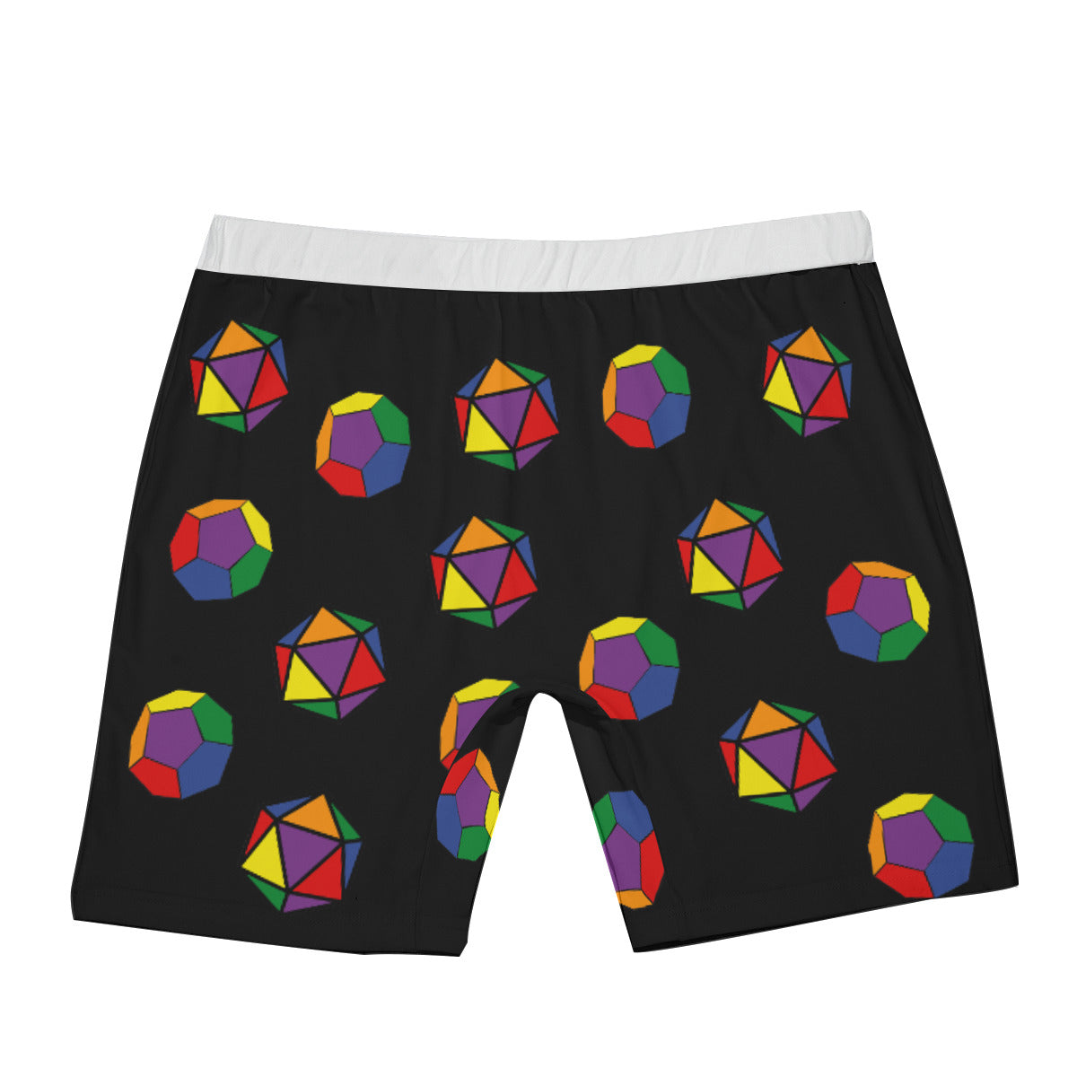 Long Boxer Briefs - Pride Dice Design (Classic Rainbow)