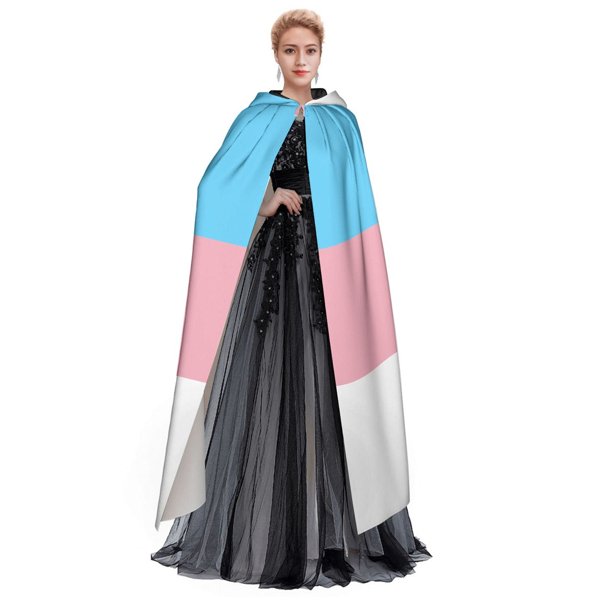 Hooded Cloak - Trans Pride Design