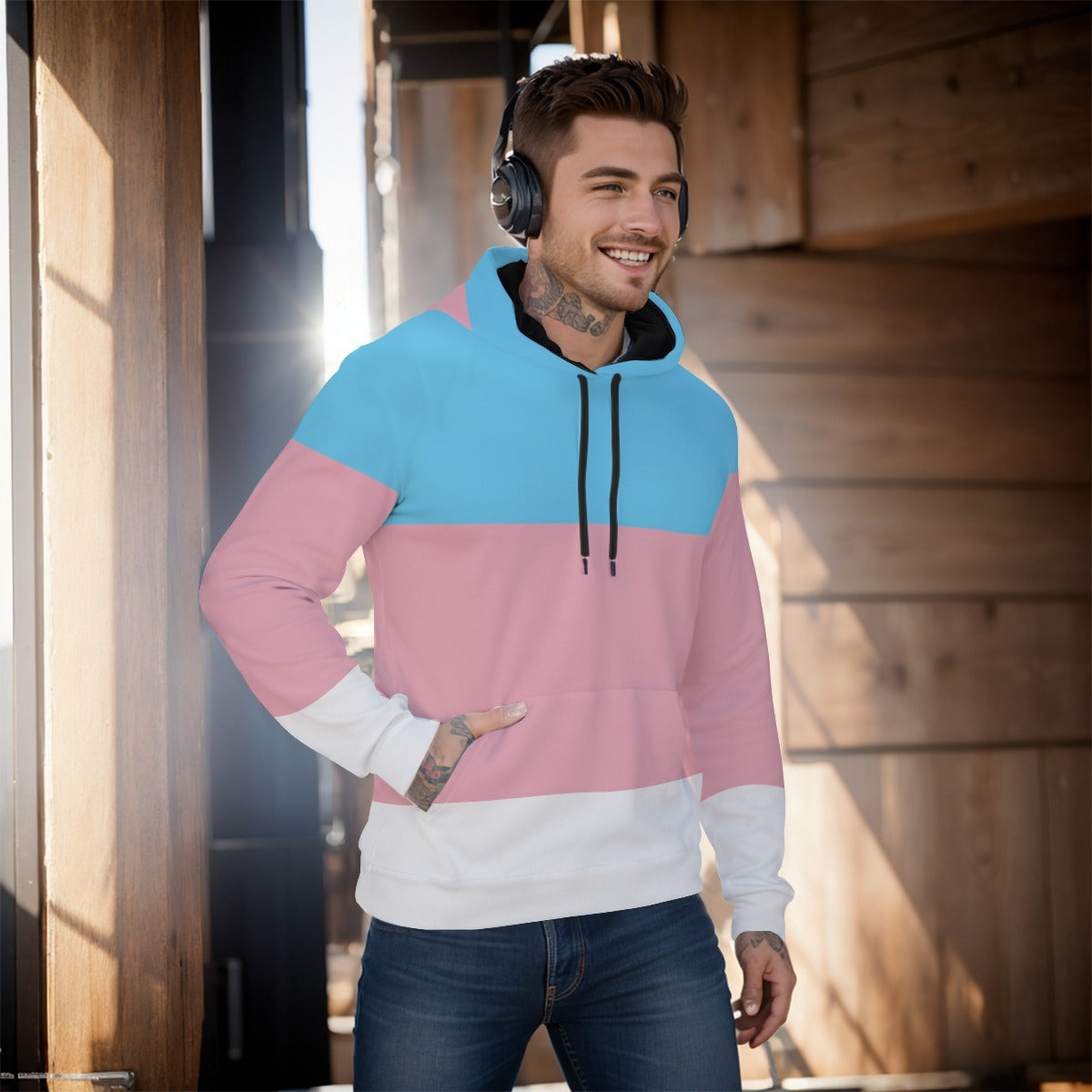 Pullover Hoodie - Trans Pride Design