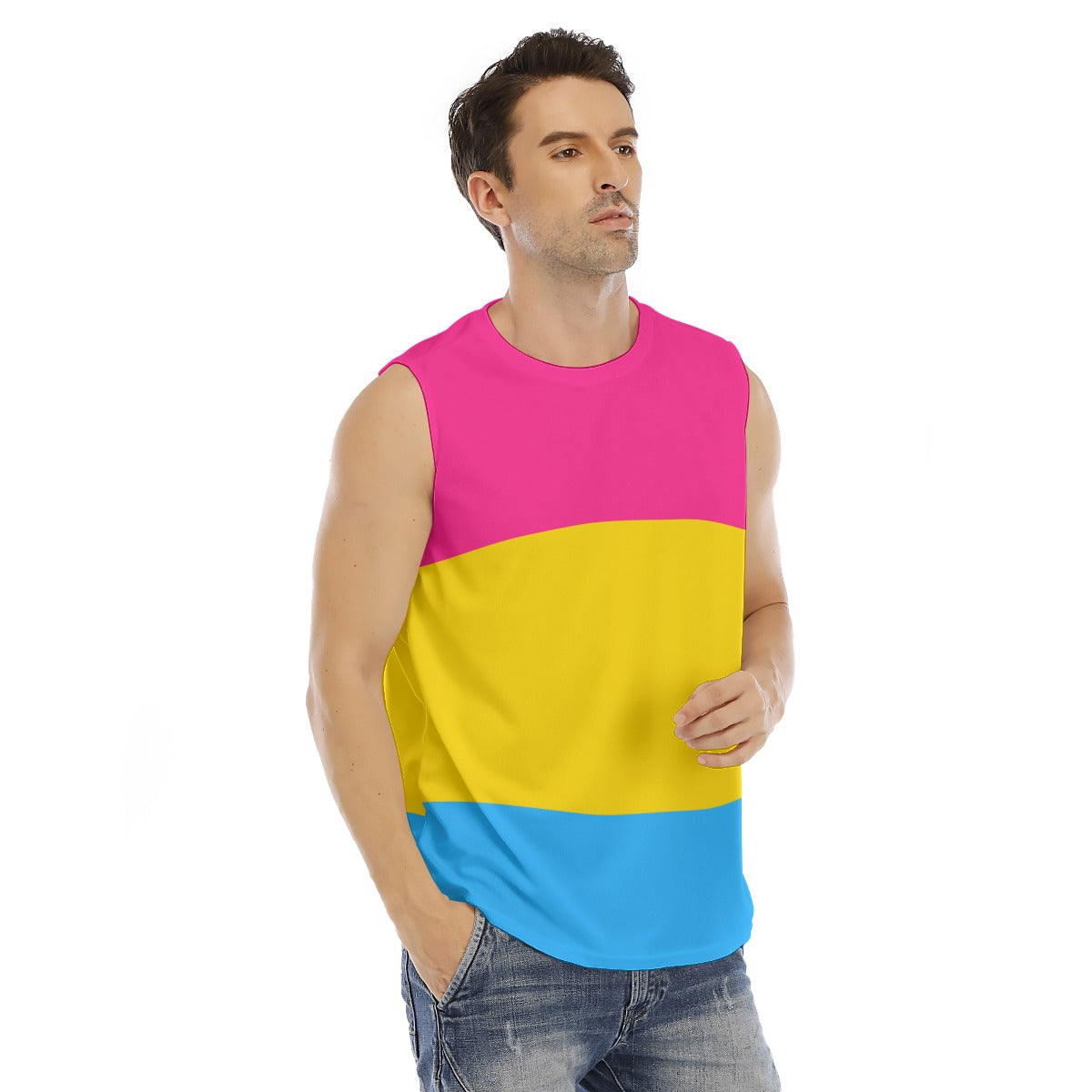 Sleeveless Muscle Tee - Pan Pride Design