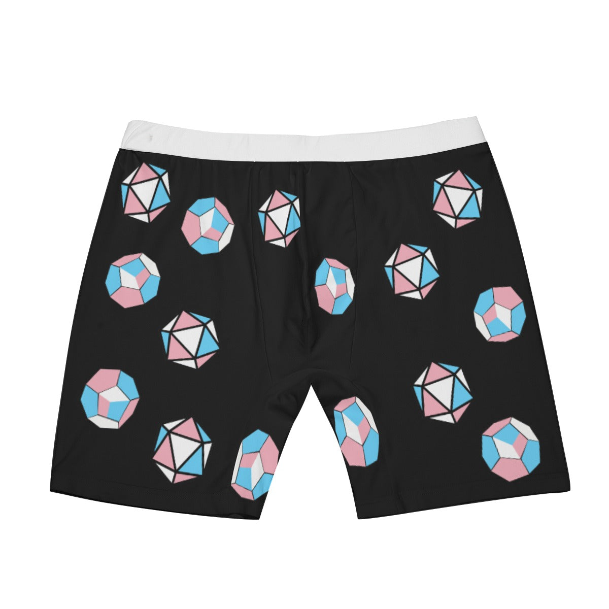 Long Boxer Briefs - Pride Dice Design (Trans)