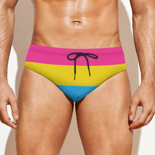 Drawstring Swim Briefs - Pansexual Pride Design