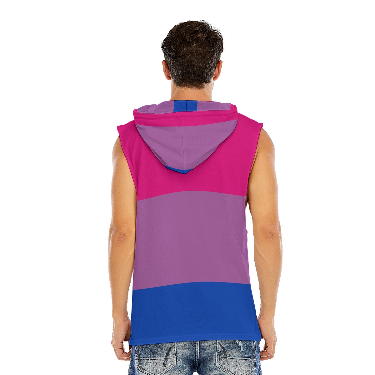 Hooded Sleeveless Muscle T (Bi Pride)