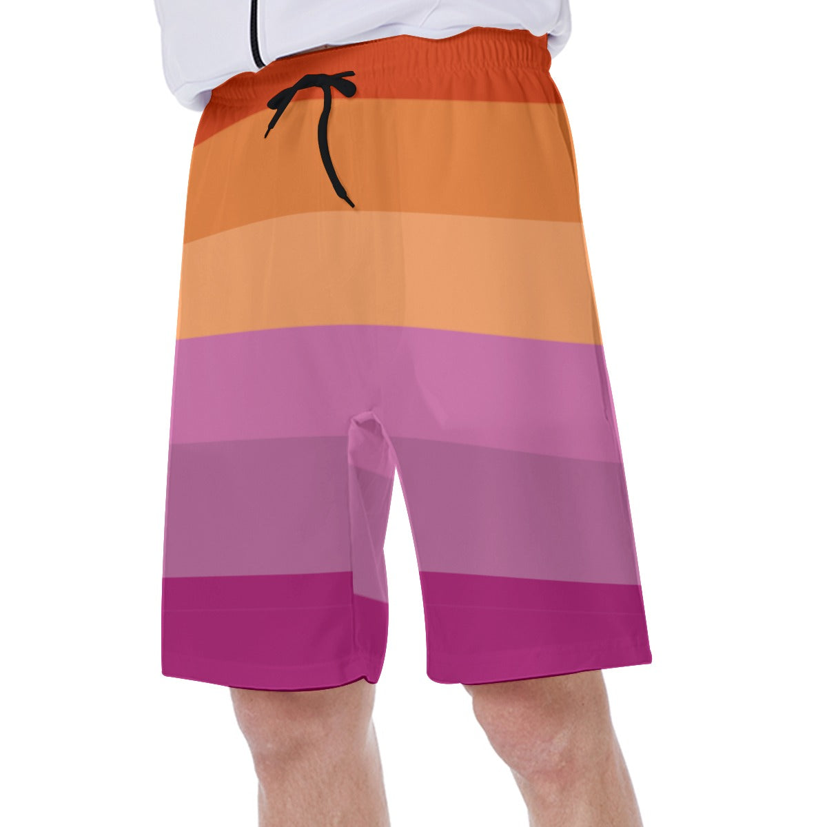 Mesh Lined Swim Trunks - Lesbian Pride Print