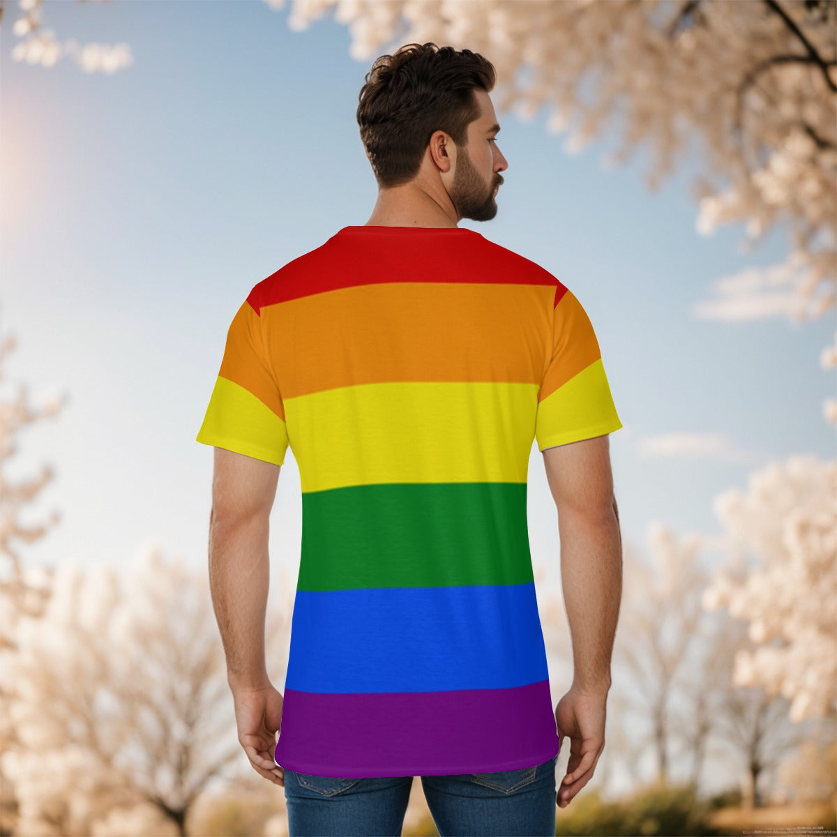 Athletic T-Shirt - Classic Rainbow Design