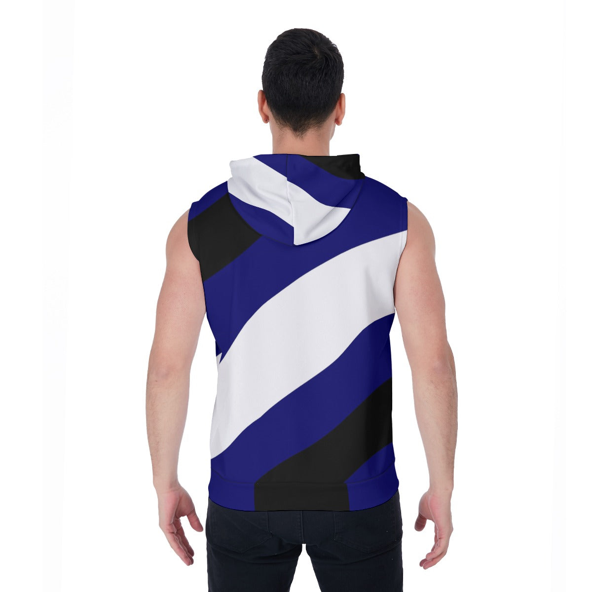 Zip-up Sleeveless Hoodie (Pup Play Pride Classic Flag Design)