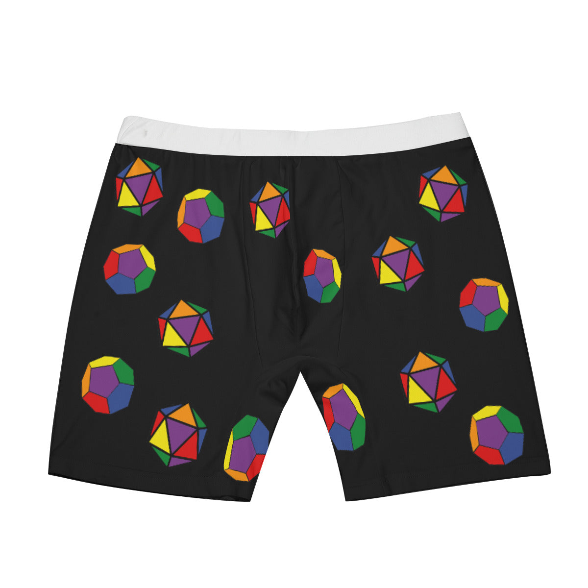 Long Boxer Briefs - Pride Dice Design (Classic Rainbow)