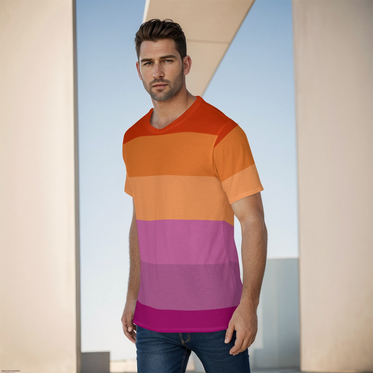 Athletic T-Shirt - Classic Rainbow Design