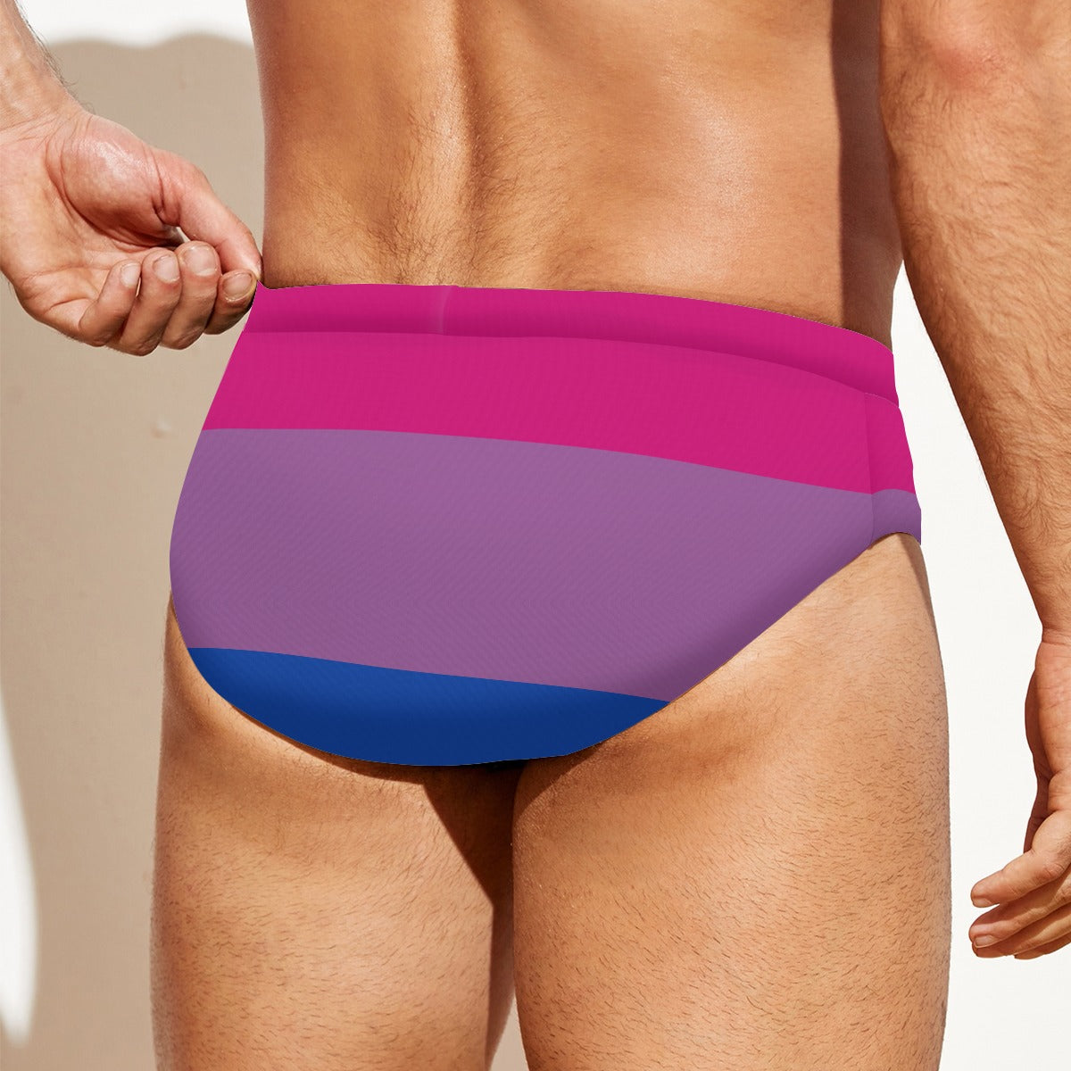 Drawstring Swim Briefs - Bi Pride Design