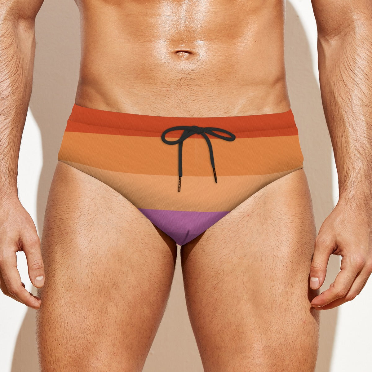 Drawstring Swim Briefs - Lesbian Pride Design