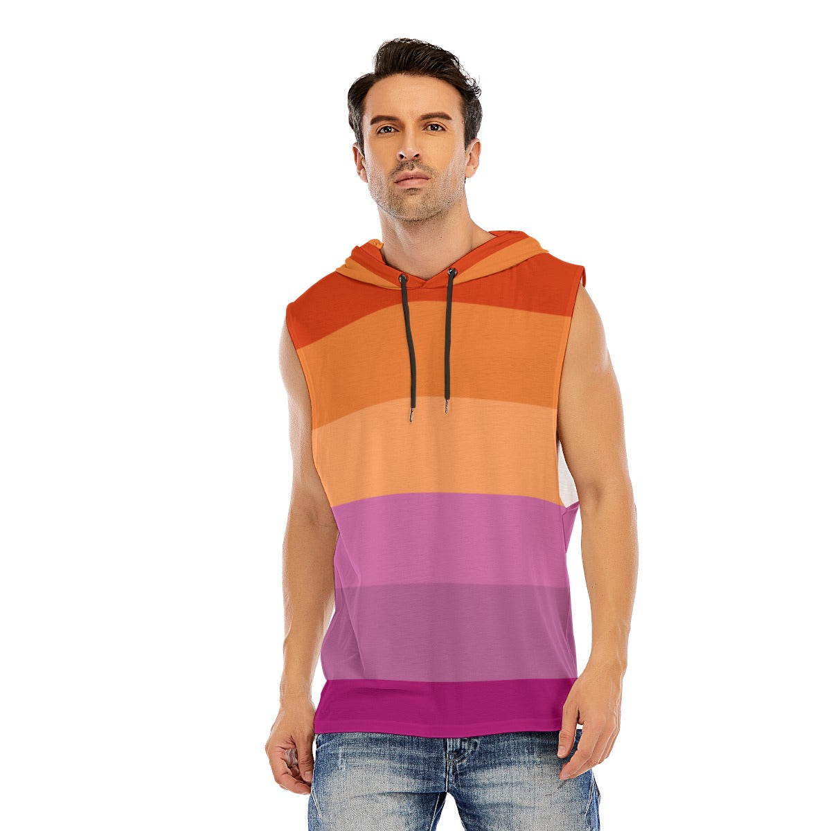 Hooded Sleeveless Muscle T (Lesbian Pride)
