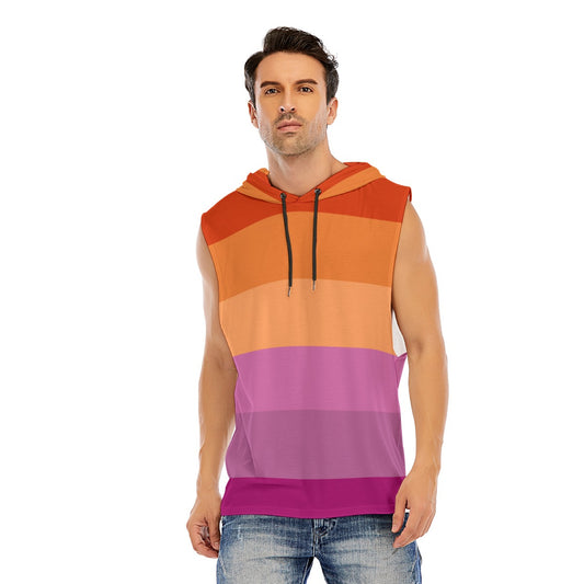 Hooded Sleeveless Muscle T (Lesbian Pride)