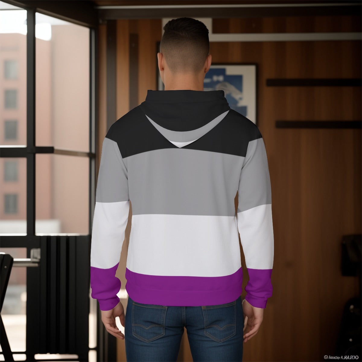 Pullover Hoodie - Ace/Asexual Pride Design