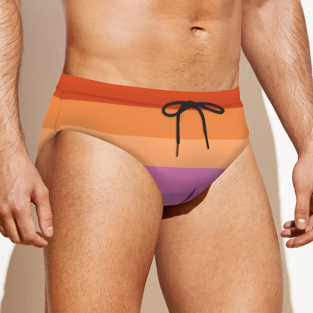 Drawstring Swim Briefs - Lesbian Pride Design