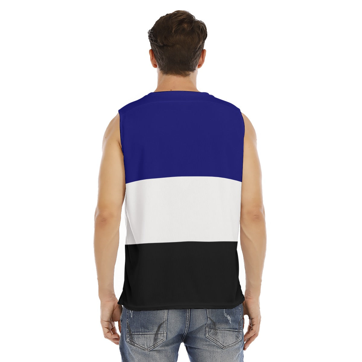 Sleeveless Muscle Tee - Pup Play Pride Design (Modified Flag)