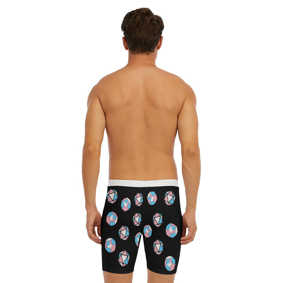 Long Boxer Briefs - Pride Dice Design (Trans)