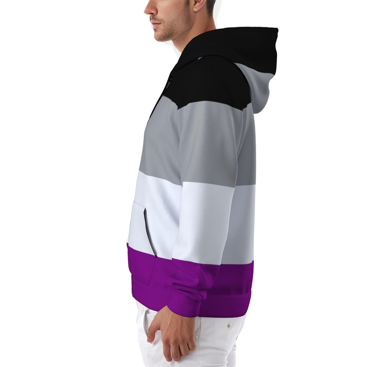 Zip-up Full Sleeve Hoodie (Ace Pride Design)