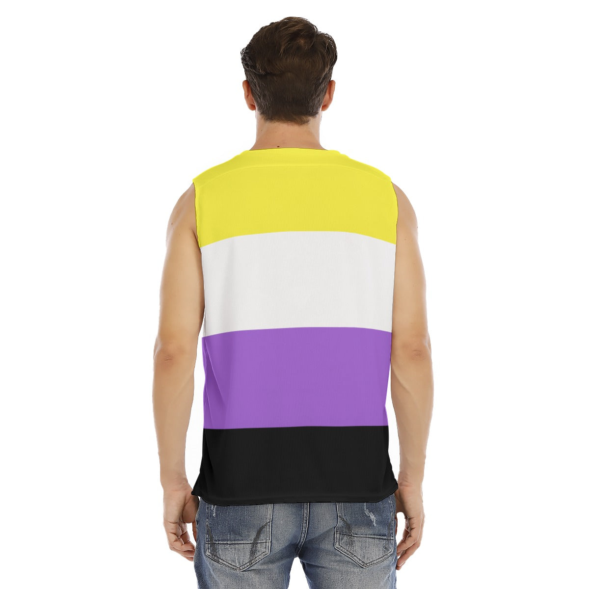 Sleeveless Muscle Tee - Nonbinary Pride Design