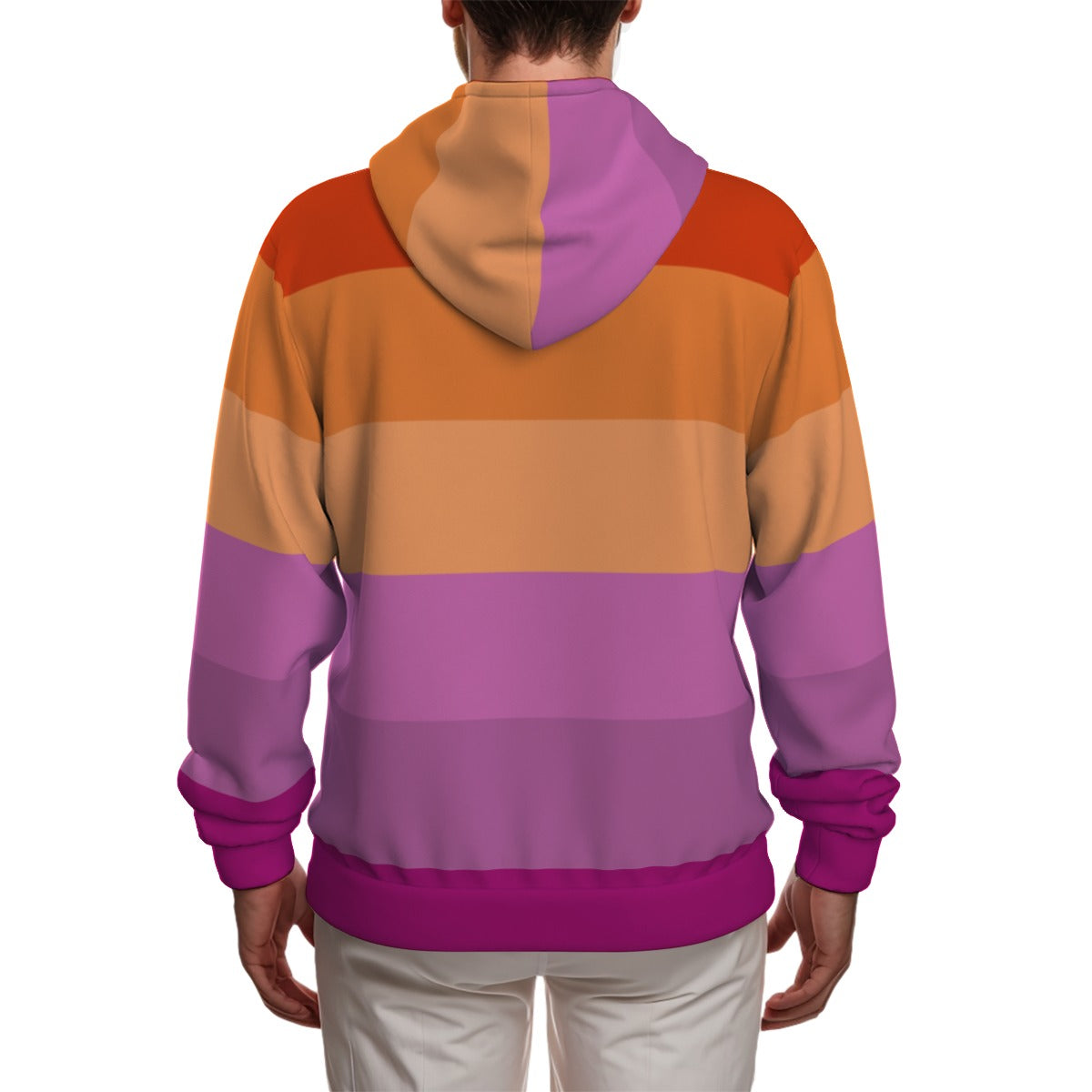 Zip-up Full Sleeve Hoodie (Lesbian Pride Design)