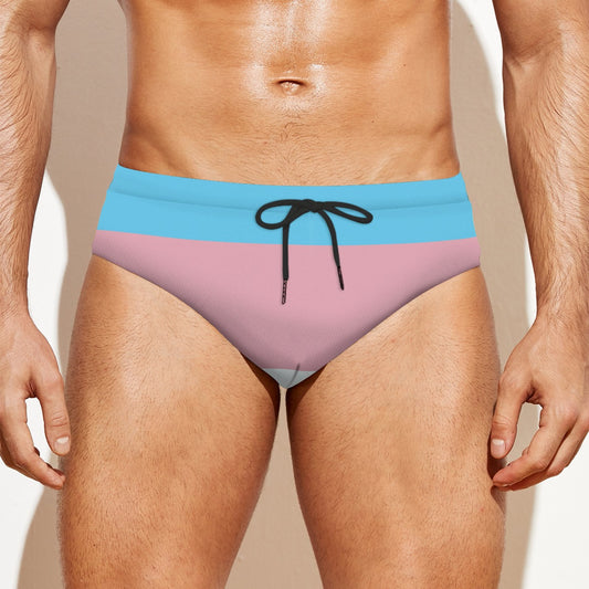 Drawstring Swim Briefs - Trans Pride Design