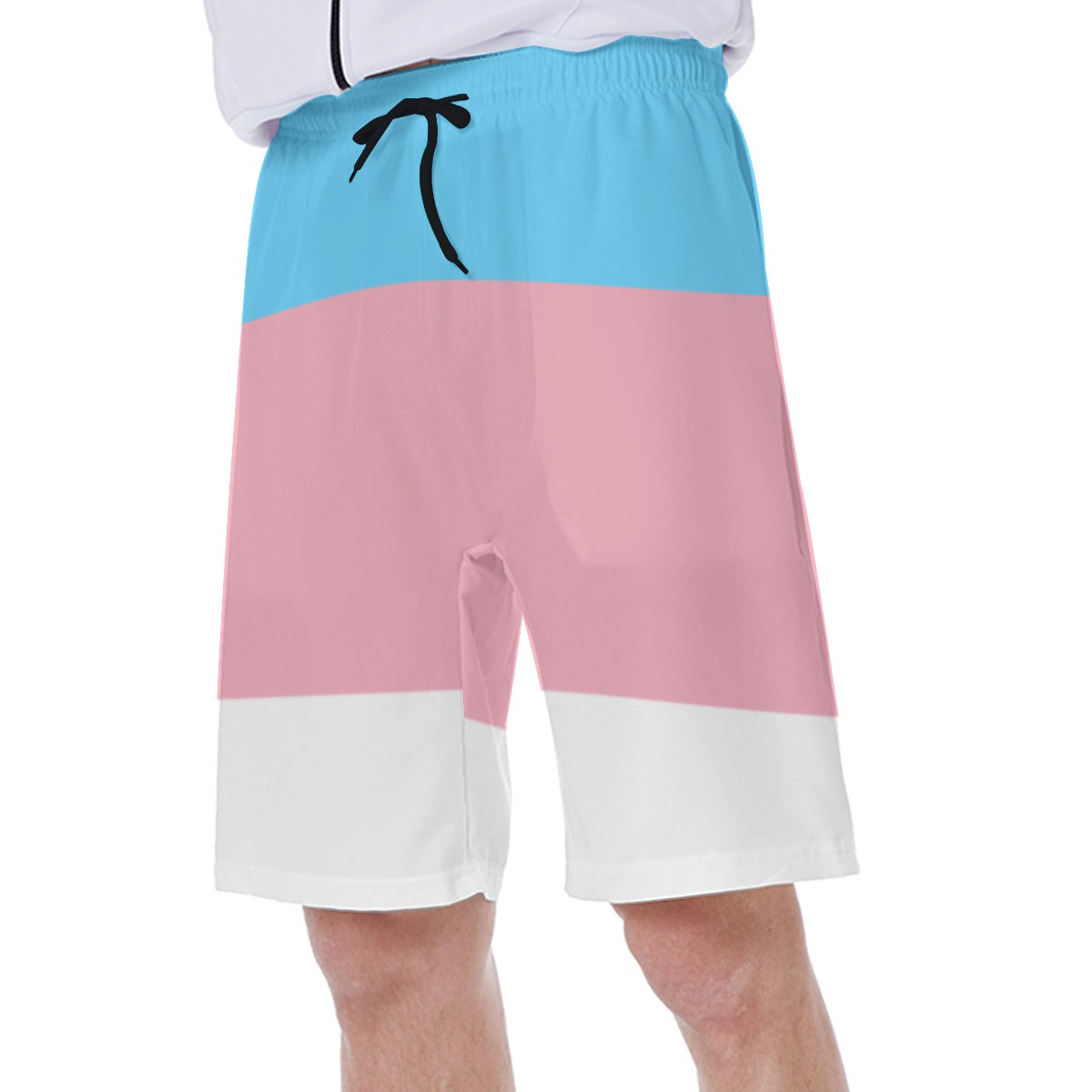 Mesh-lined Swim Trunks - Trans Pride Print