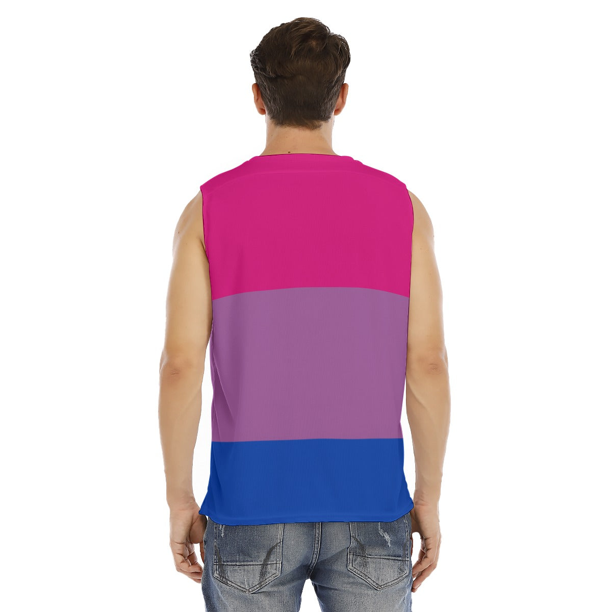 Sleeveless Muscle Tee - Bi Pride Design