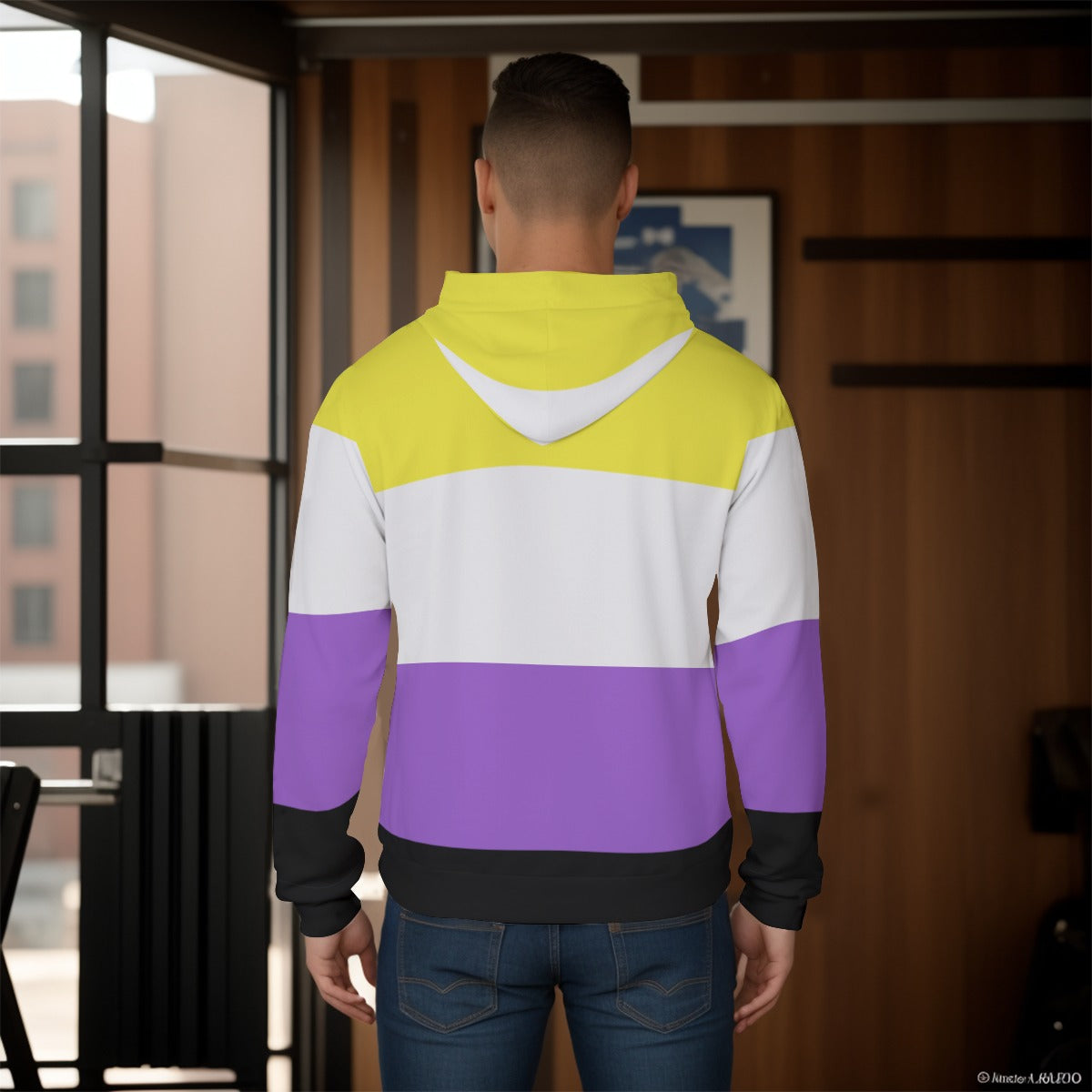 Pullover Hoodie - Nonbinary Pride Design