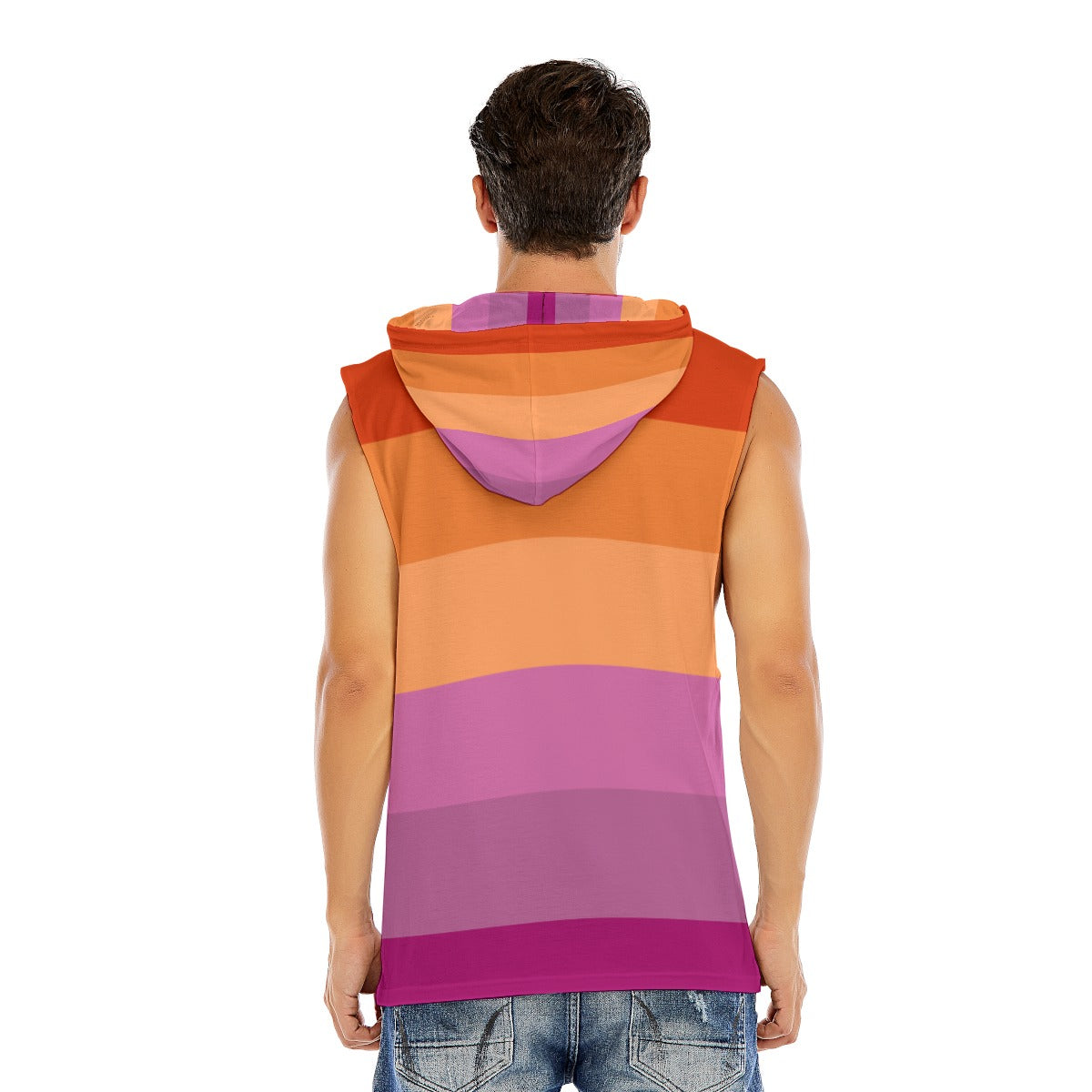 Hooded Sleeveless Muscle T (Lesbian Pride)