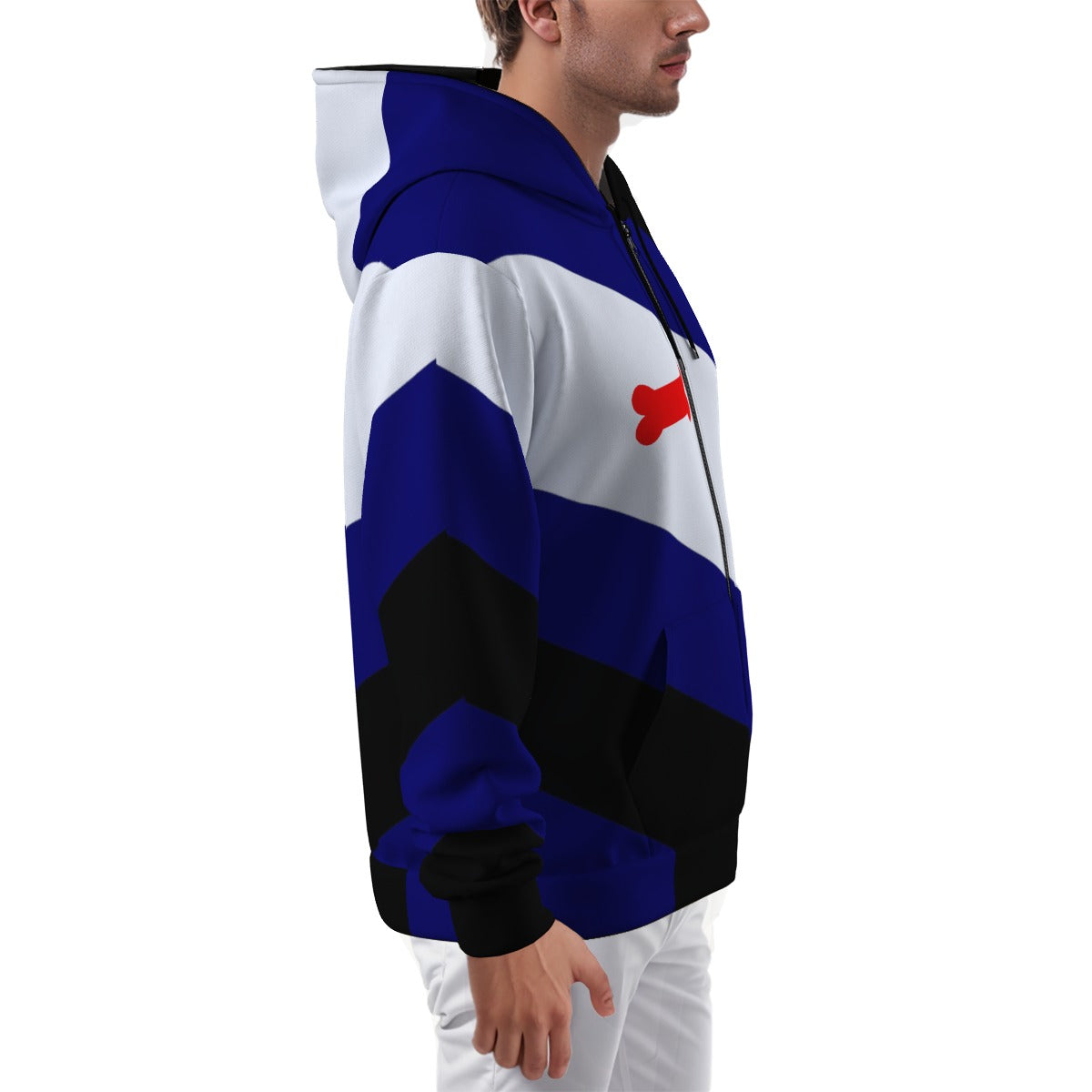 Zip-up Full Sleeve Hoodie (Modified Pup Play Pride Design)
