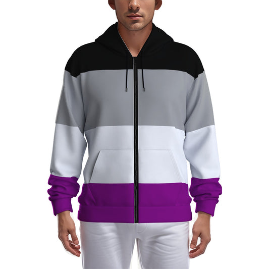 Zip-up Full Sleeve Hoodie (Ace Pride Design)