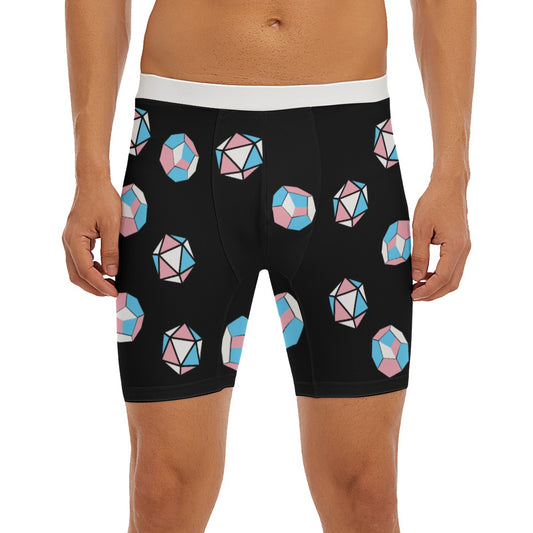 Long Boxer Briefs - Pride Dice Design (Trans)
