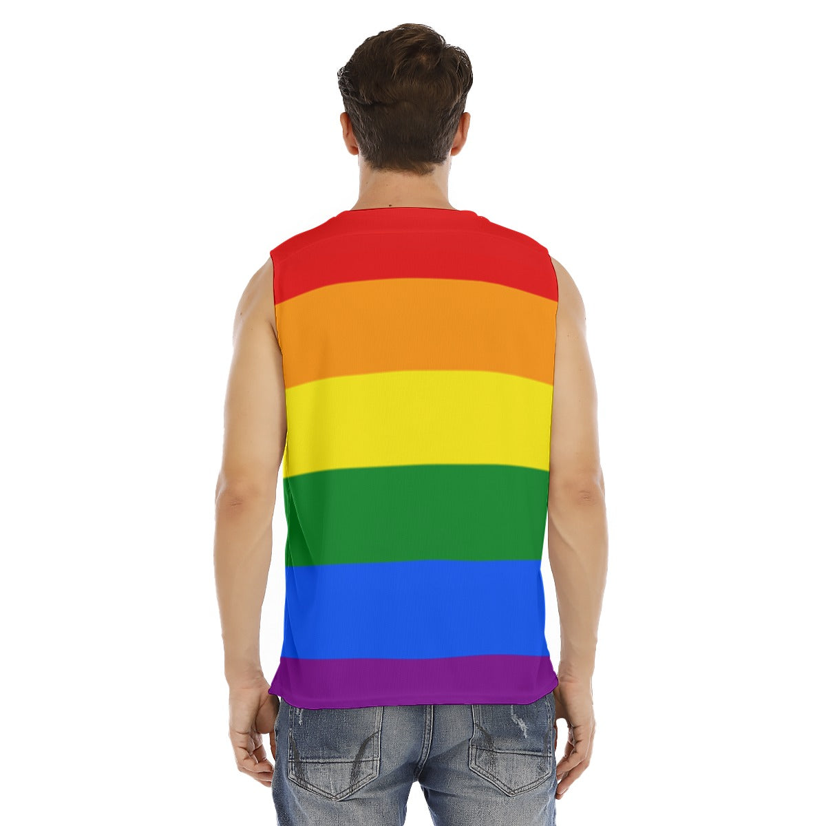 Sleeveless Muscle T - Classic Rainbow Design
