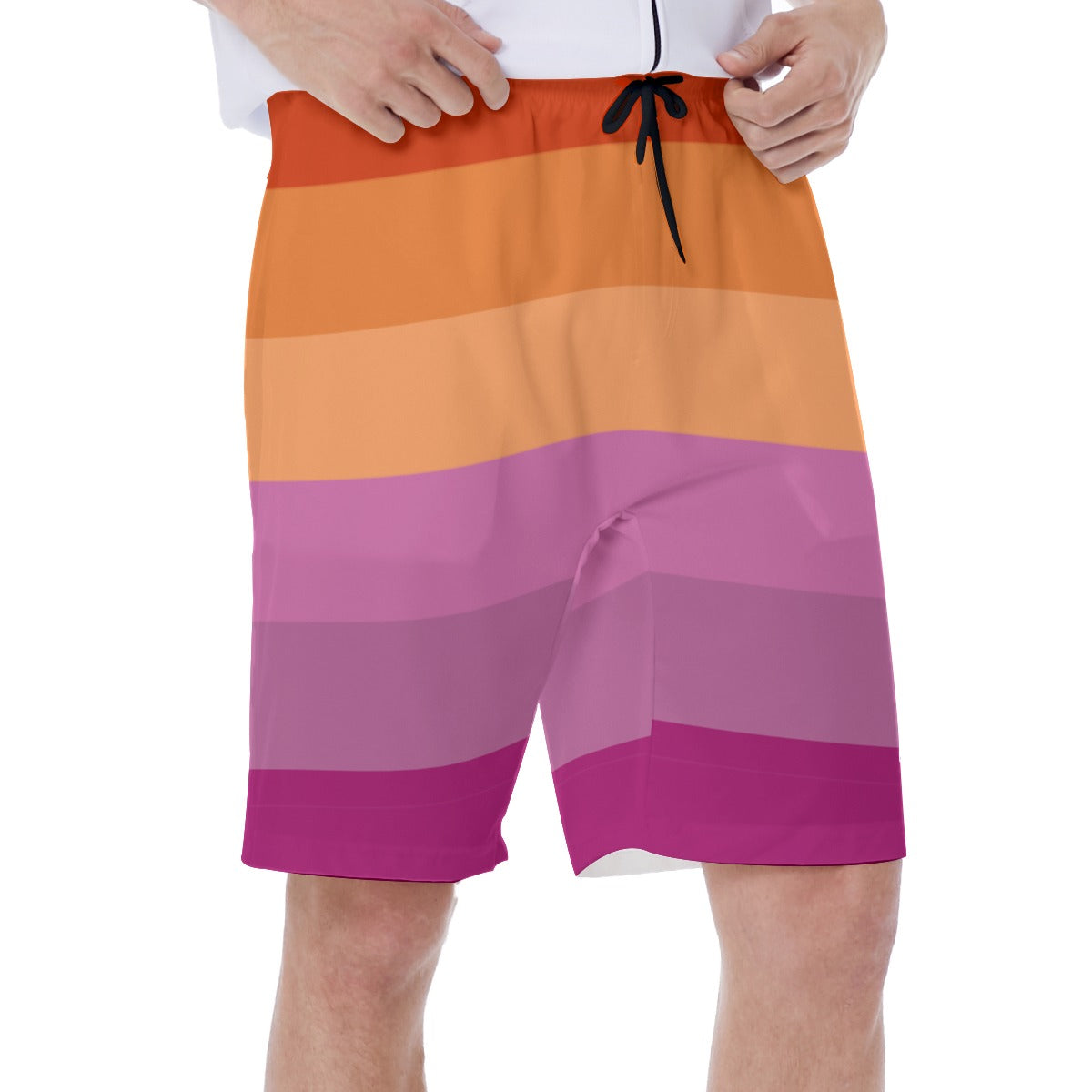 Mesh Lined Swim Trunks - Lesbian Pride Print