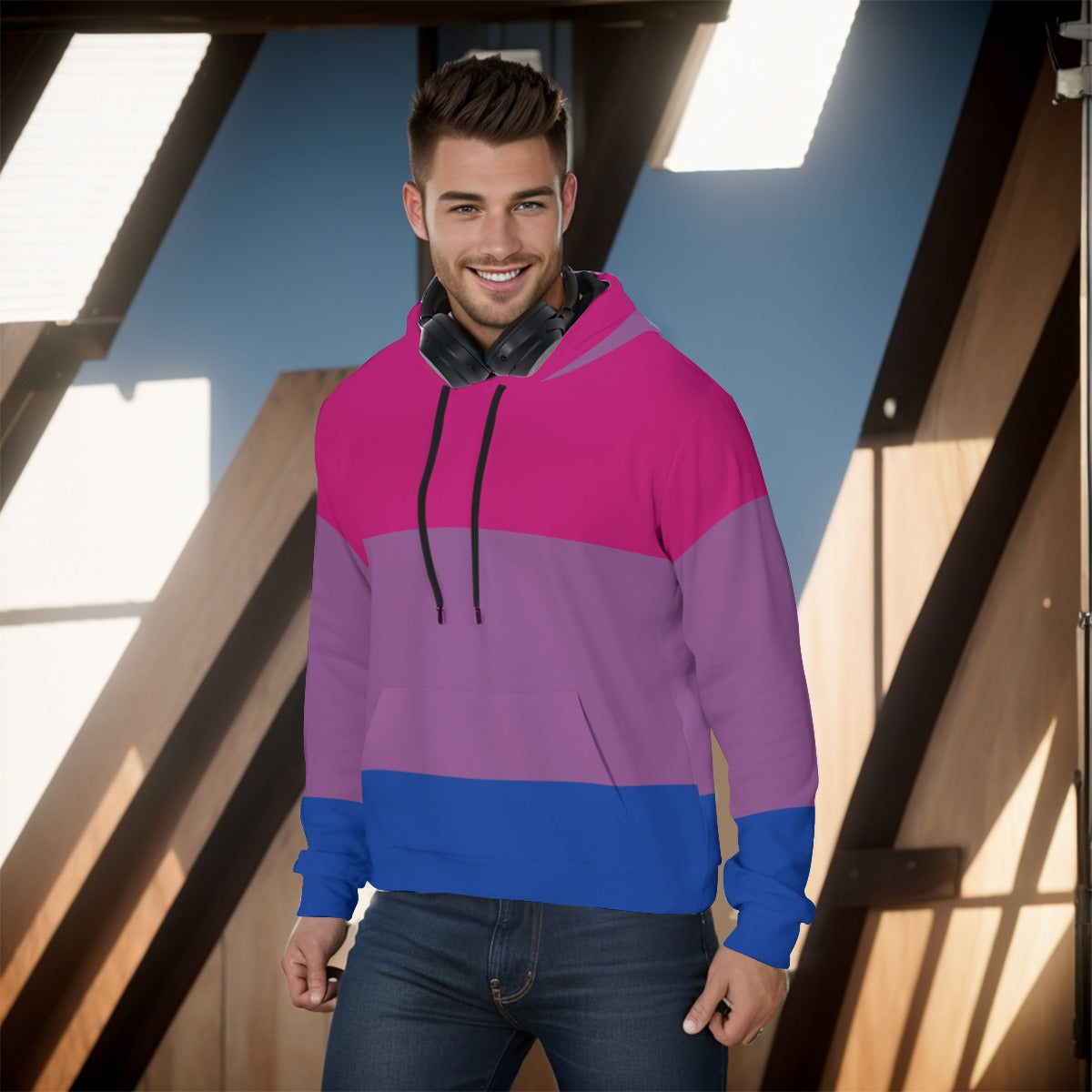 Pullover Hoodie - Bi Pride Design