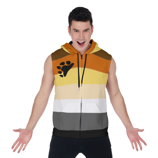 Zip-up Sleeveless Hoodie (Bear Pride Design)