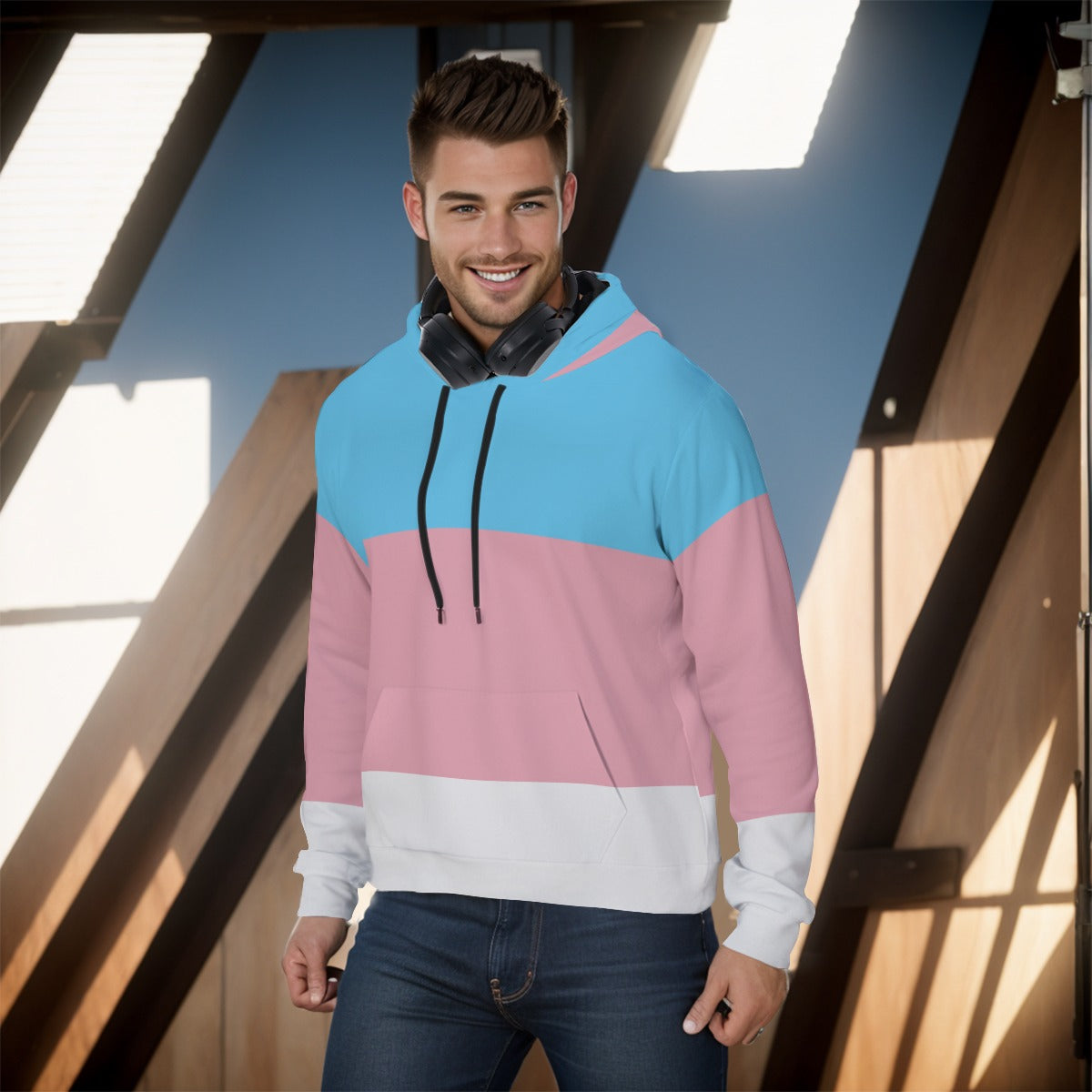 Pullover Hoodie - Trans Pride Design