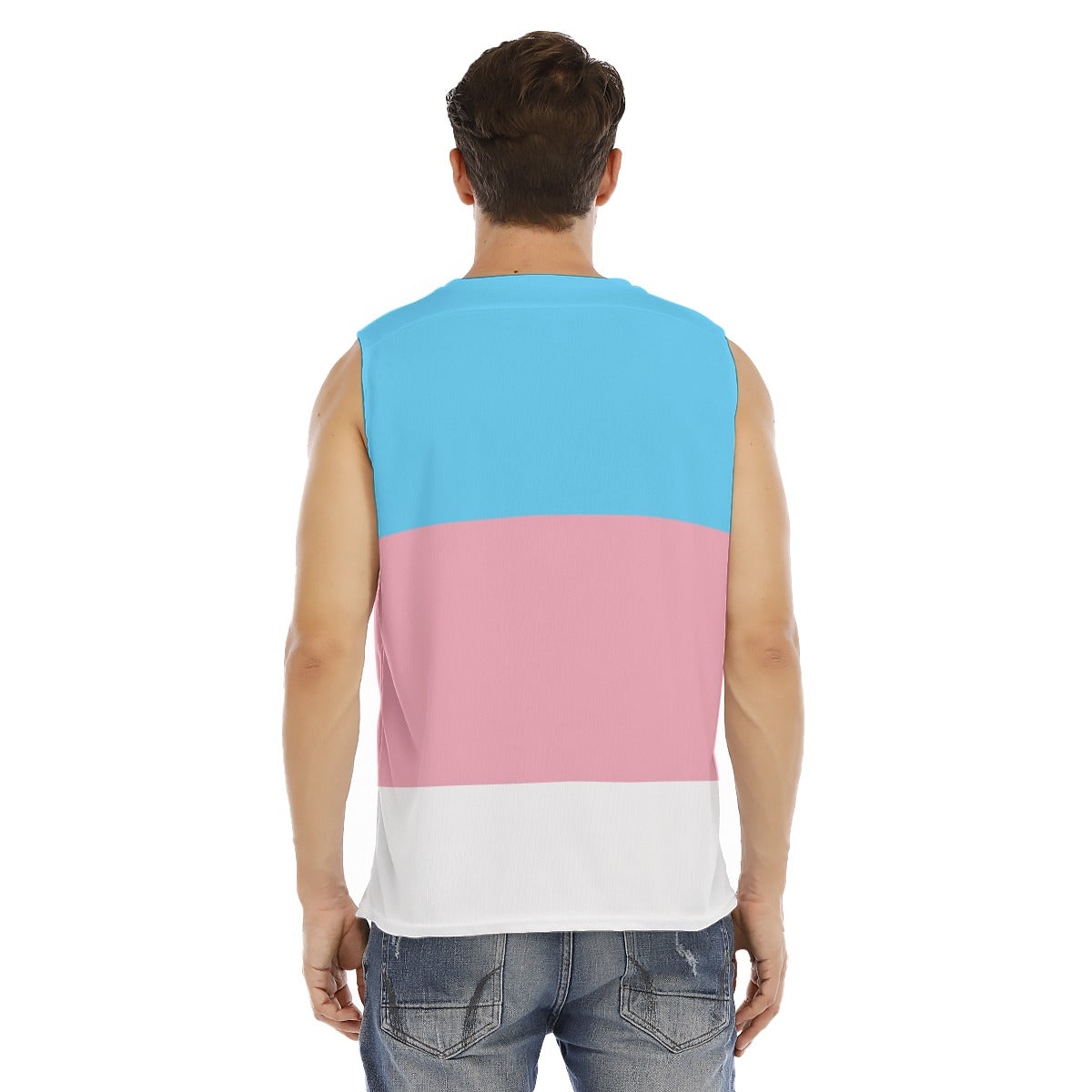Sleeveless Muscle Tee - Trans Pride Design