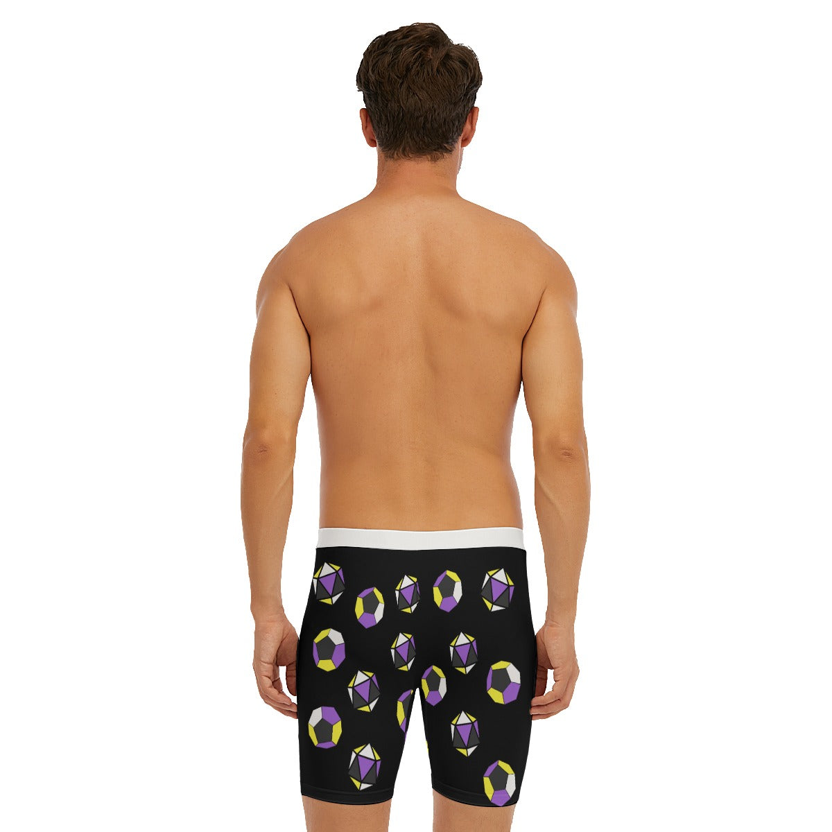 Long Boxer Briefs - Pride Dice Design (Nonbinary)
