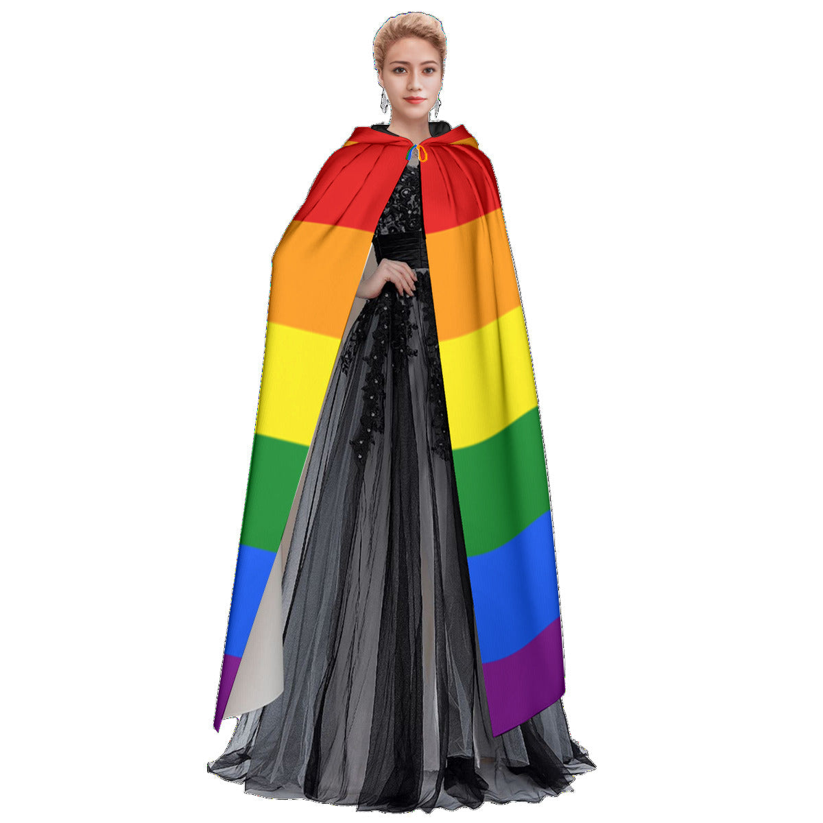 Hooded Cloak - Classic Rainbow Design