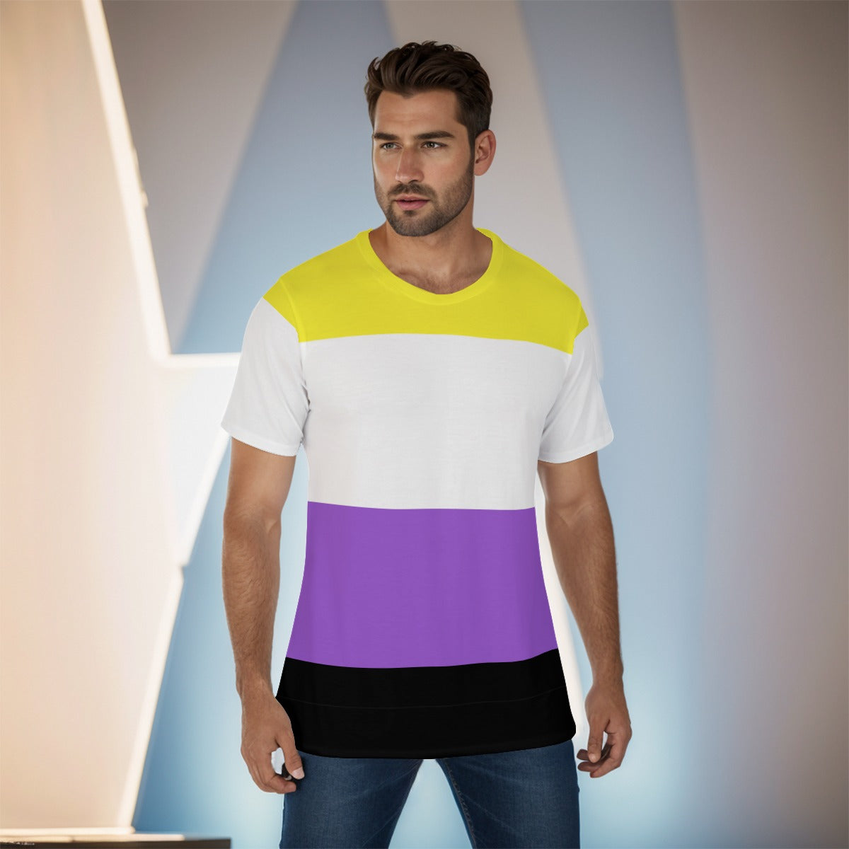 Athletic T-Shirt - Nonbinary Pride Design