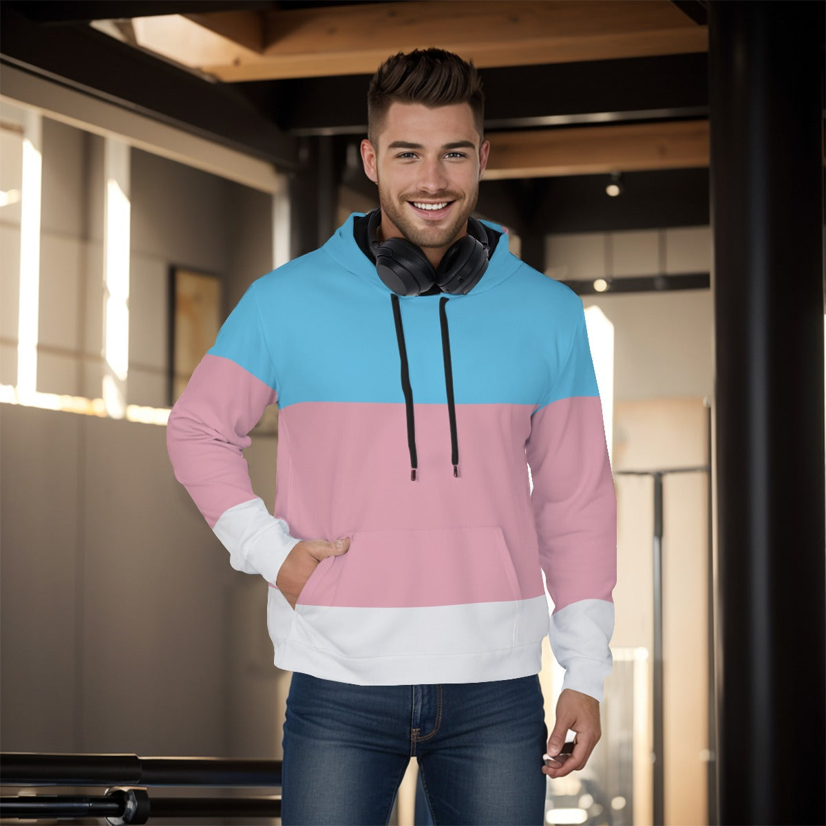 Pullover Hoodie - Trans Pride Design